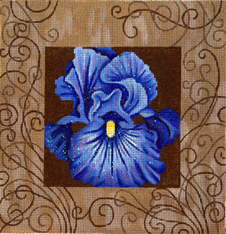 Blue Iris and Swirls (handpainted by JP Designs) Blue Iris and Swirls (handpainted by JP Designs)