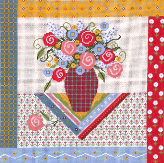 Provence Bouquet (Handpainte Needlepoint Canvas by Shelly Tribbey)