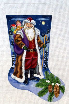 Snowy Night Stocking (handpainted by Alice Peterson)*Product may take longer than usual to arrive*