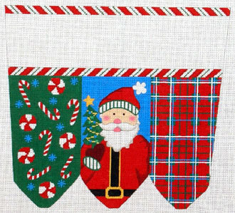 Santa Traditional Colors Stocking Cuff    (handpainted by Meredith Collection)