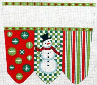 Snowman on Checks with Stripes & Circles Cuff (handpainted by Meredith Collection) Snowman on Checks with Stripes & Circles Cuff (handpainted by Meredith Collection)
