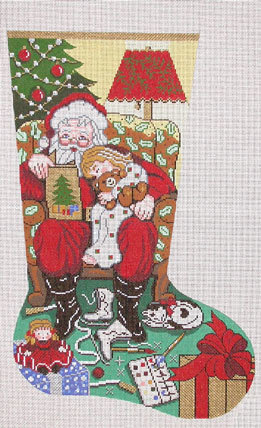 Storytime / Girl Stocking (Handpainted by Lee's Needle Arts)
