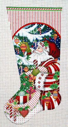 Candy Cane Claus Stocking   (hand painted from Melissa Shirley)*Product may take longer than usual to arrive*