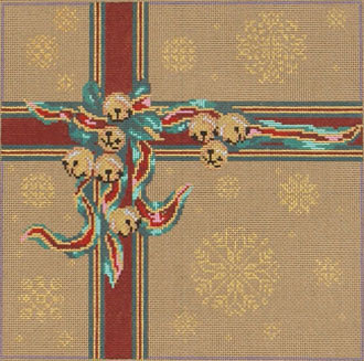 Christmas Package  (Handpainted needlepoint canvas from The Point of it All Designs)
