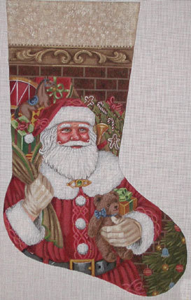 Santa Claus Stocking   (handpainted by Liz-Goodrick-Dillon)