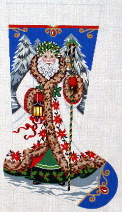 Elegant Santa Stocking (Handpainted from Lee's Needle Arts)*Product may take longer than usual to arrive*
