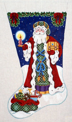 Father Christmas Stocking (Handpainted by Rebecca Wood Designs)*Product may take longer than usual to arrive*