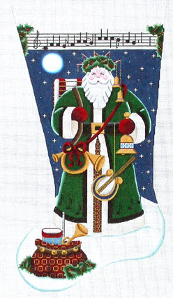 Musical Santa Stocking (Handpainted from Rebecca Wood Designs)*Product may take longer than usual to arrive*