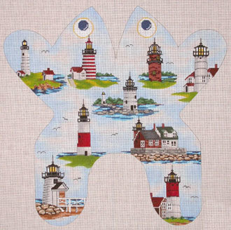 Northeast Lighthouse Frog (handpainted by CBK Needlepoint Collection)