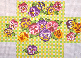 Pansy Brick Cover (Handpainted by Needle Crossings) Pansy Brick Cover (Handpainted by Needle Crossings)