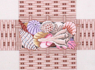 Seashell Basket Brick Cover    (handpainted by Susan Roberts)