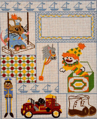 Boy Sampler  (handpainted from All About Stitching)