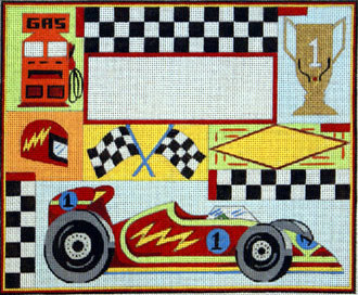 Race Car Birth Announcement   (Handpainted by Alice Peterson Company)