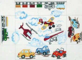 Planes, Trains & Cars Brick Cover  (handpainted from Meredith Collection)