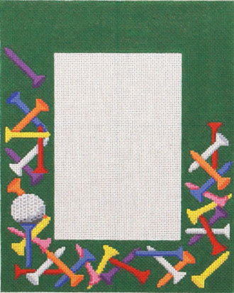 Golf Tees Picture Frame    (handpainted by Susan Roberts)*Product may take longer than usual to arrive*