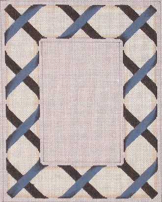 Blue Lattice Ribbon Picture Frame (handpainted by Associated Talent) Blue Lattice Ribbon Picture Frame (handpainted by Associated Talent)