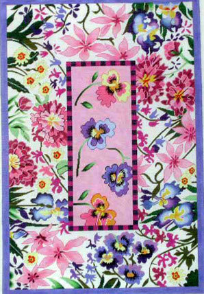 Pink Floral Rug (Handpainted by Lee's Needle Arts) Pink Floral Rug (Handpainted by Lee's Needle Arts)