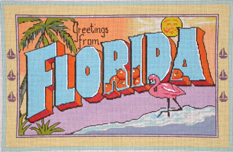 Vintage Florida Postcard   (Handpainted by Raving Beauties)