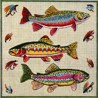 Three Fish   (Handpainted by Alice Peterson Company)*Product may take longer than usual to arrive*