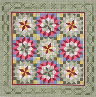 Crowned Star Quilt   (handpainted by Susan Roberts)