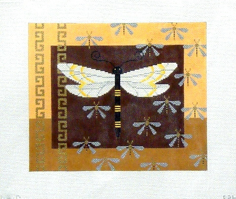 Big Dragonfly and Baby Dragonflies    (Handpainted by JP Needlepoint)