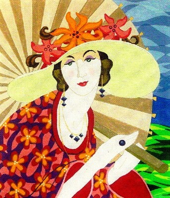Vogue Lady with Umbrella    (hand painted from PLD Designs)