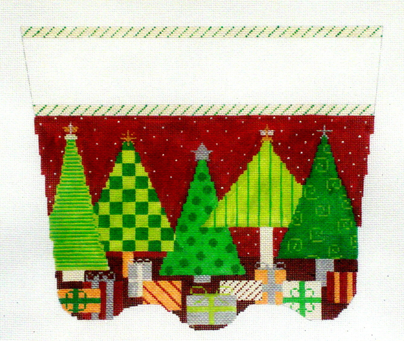 Christmas Tree Cuff    (stitch painted from The Meredith Collection)