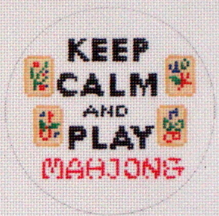 Keep Calm & Play Mahjong Ornament  (Handpainted by Kate Dickerson)