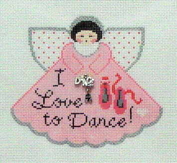 I Love to Dance Angel with Charms (Handpainted by Painted Pony Designs)