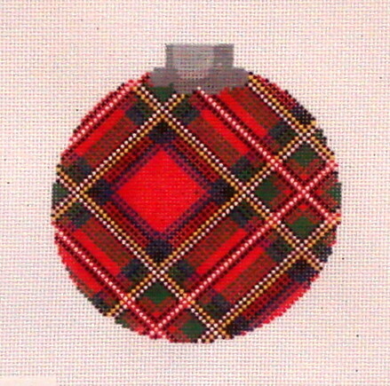 Royal Stewart Plaid Ornament  (Handpainted from Canvasworks)