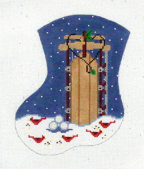 Christmas Sled     (stitch painted from The Meredith Collection)