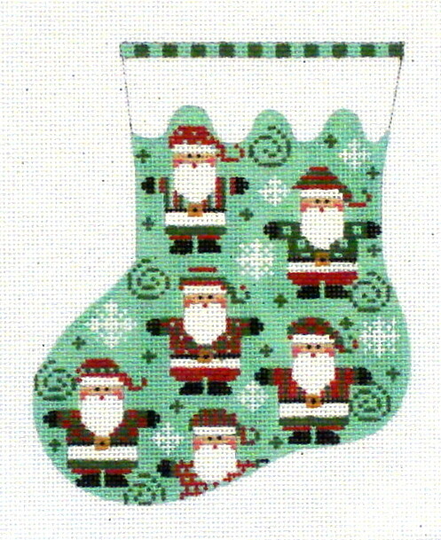 Santa Mini-Sock    (stitch painted from Danji Designs)