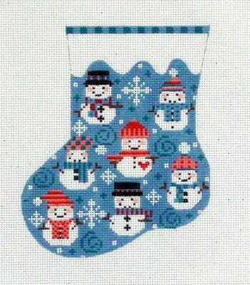 Snowman Mini-Sock (stitch painted from Danji Designs)*Product may take longer than usual to arrive*