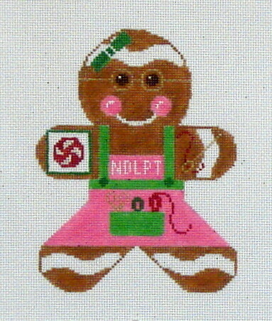 Gingerbread Stitcher Ornament (Handpainted by Rachel Donley)