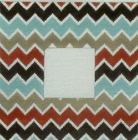 Multi Color Chevron Frame   (handpainted by All About Stitching ??)