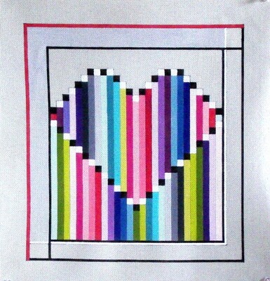 Large Stripe Heart, stitch guide included (stitch painted from Sew Much Fun)*Product may take longer than usual to arrive*