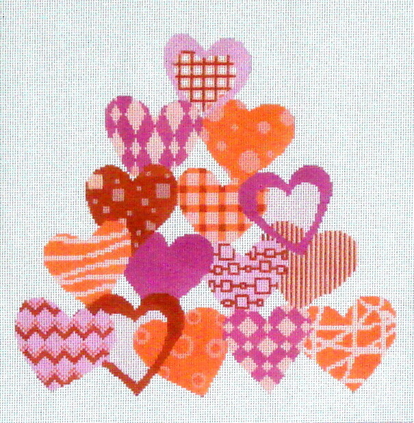 Bundle of Hearts      (stitch painted from A Stitch in Time)*Product may take longer than usual to arrive*