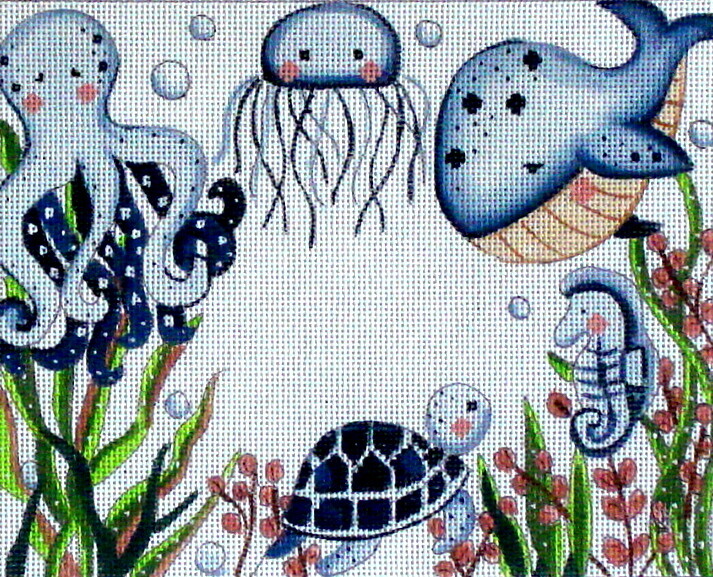 Blue Sea Creatures    (handpainted from Alice Peterson)