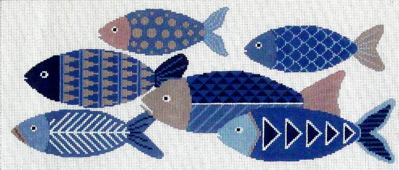Fish Block Lumbar  (Handpainted by Susan Roberts)
