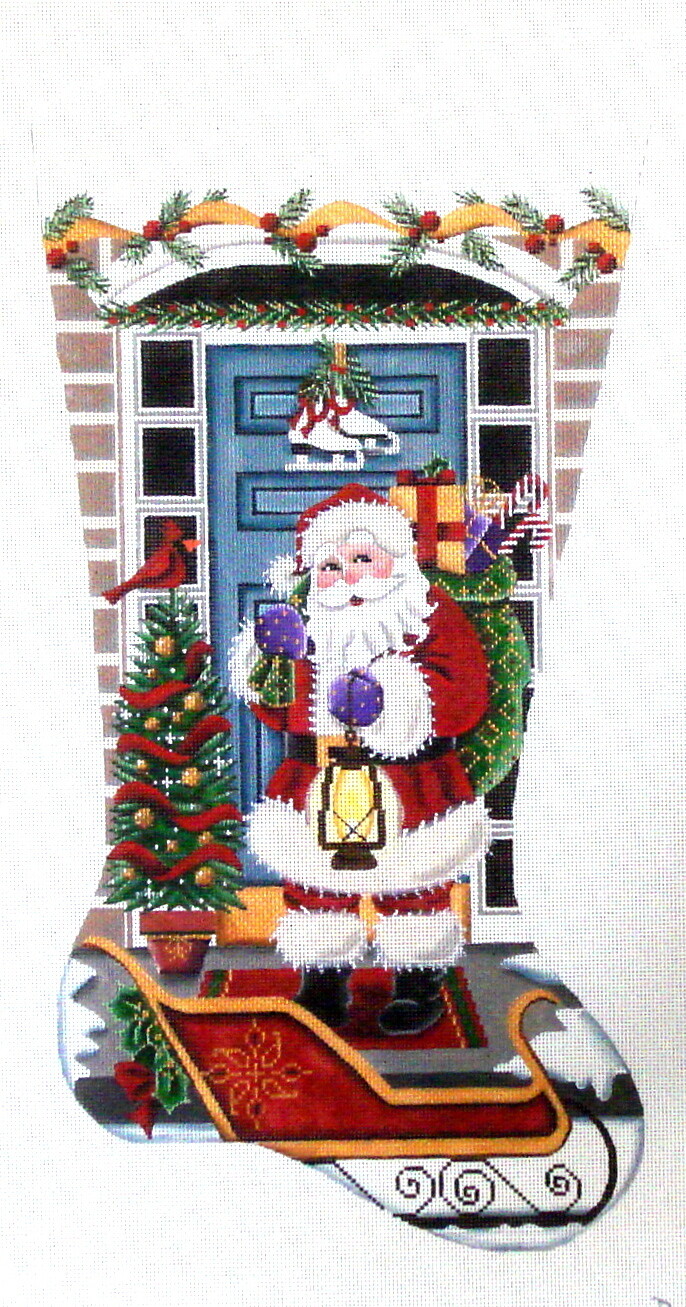 Santa at the Door    (handpainted from Rebecca Wood)