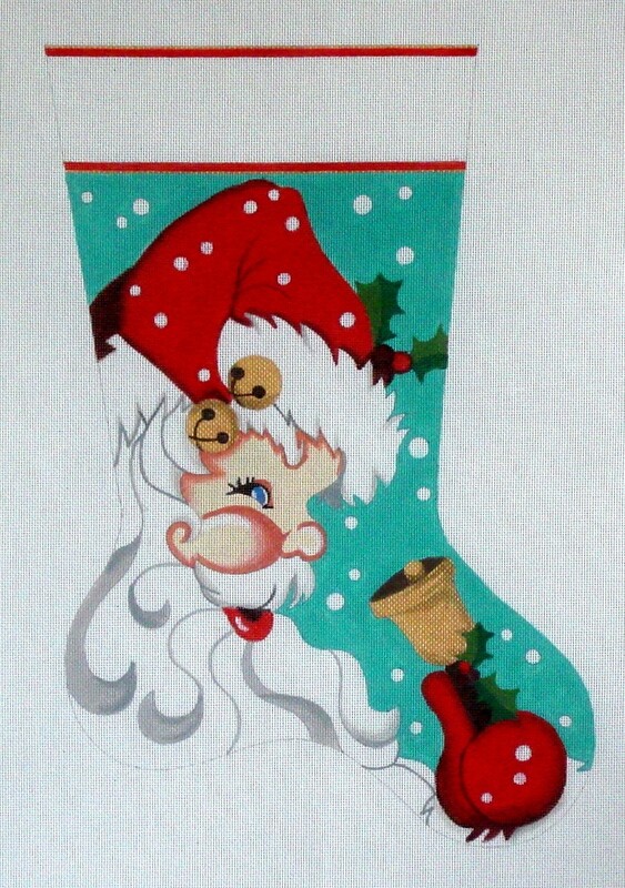 Santa Stocking  (Handpainted by Raymond Crawford)