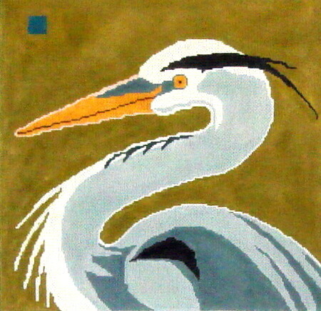 Great Blue Heron   (Handpainted by 3 Kittens)