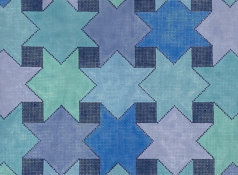 Interlocking Stars Tallis Bag (Handpainted from Fleur De Paris)