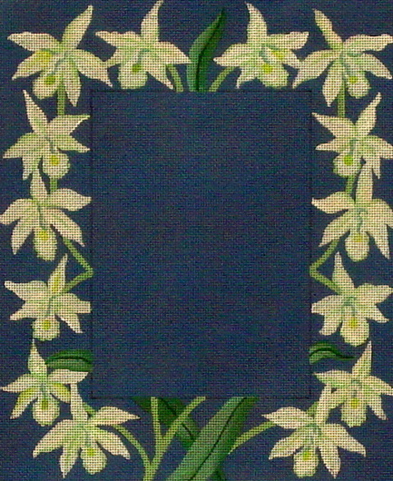 Orchids with Navy Background (handpainted from PLD Designs)*Product may take longer than usual to arrive*