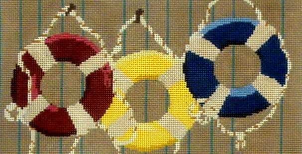 Life Rings     (Hand Painted by CBK Needlepoint Collection)