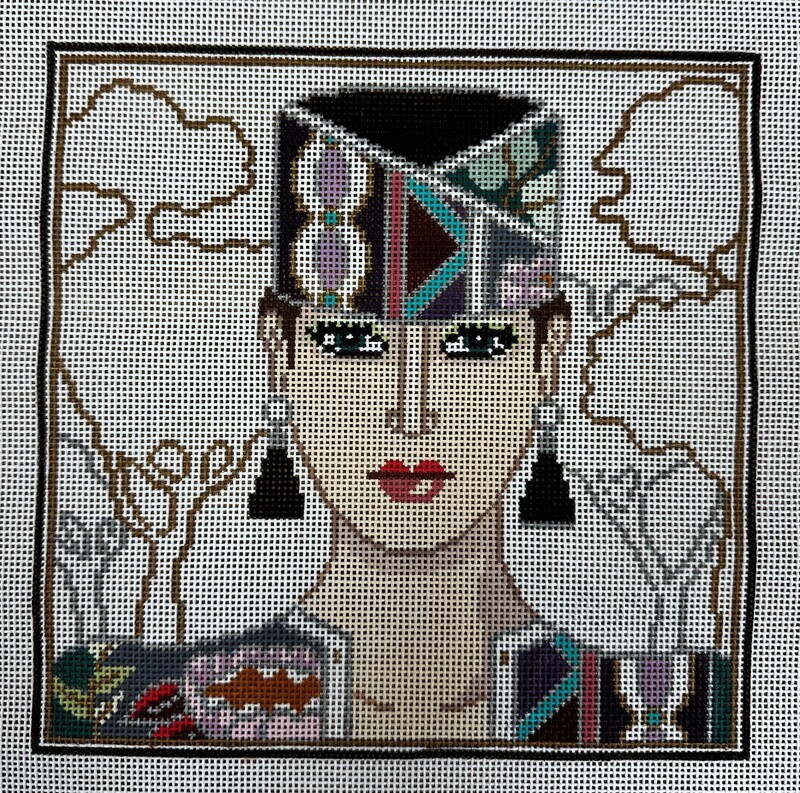 Lady & Black Earrings  (Handpainted by Sophia)