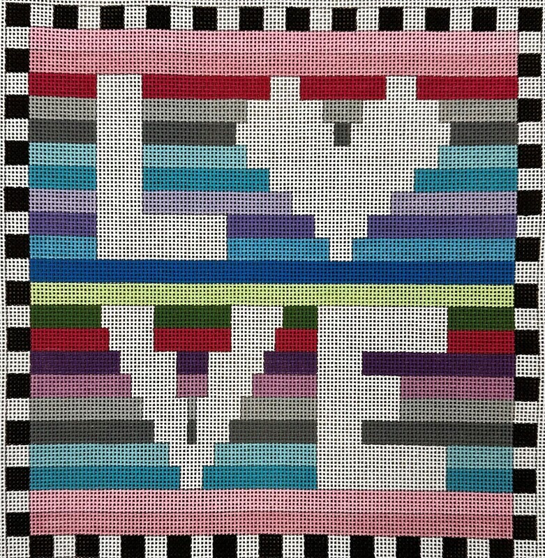Heart Stripes with Stitch Guide   (Handpainted by Sew Much Fun)