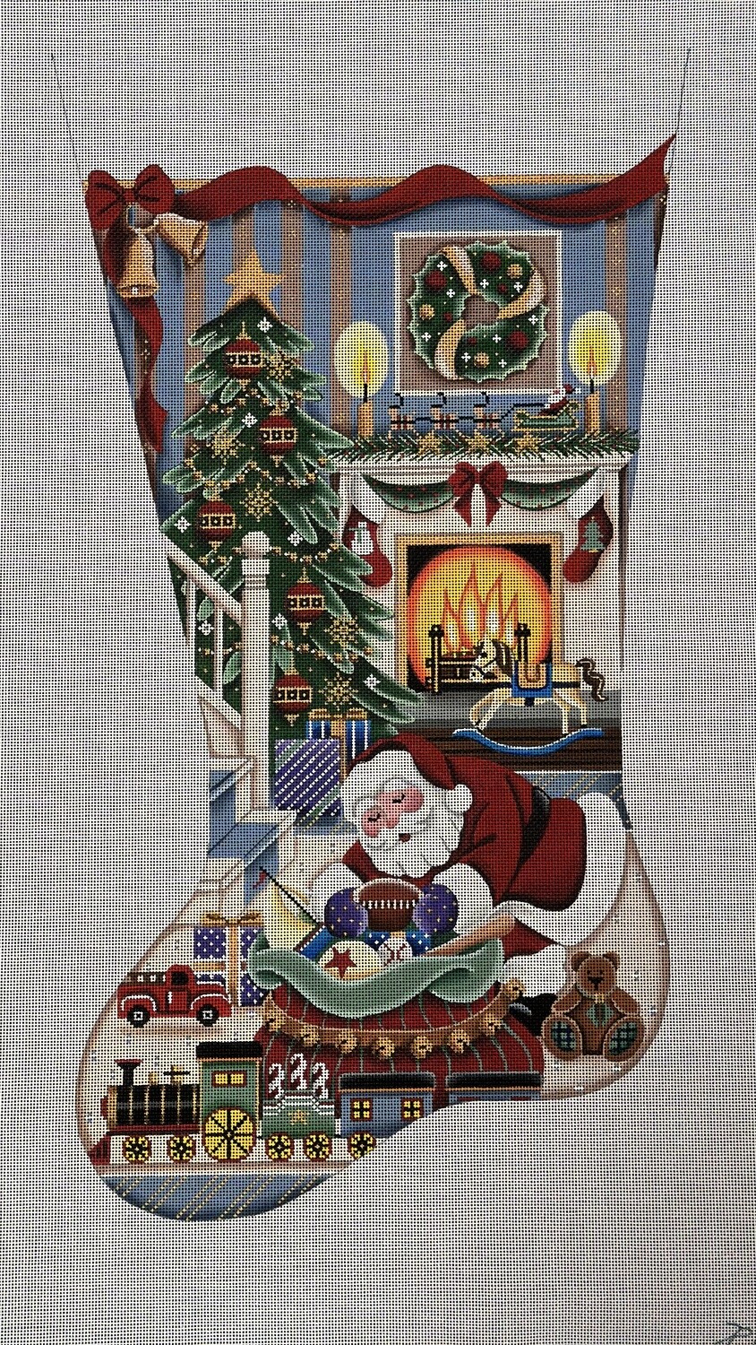 Christmas by the Fire - Boy ( Handpainted by Rebecca Woods)