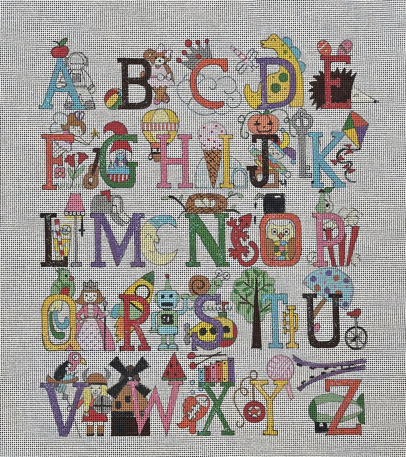 Alphabet with Astronaut (Handpainted by Alice Peterson)
