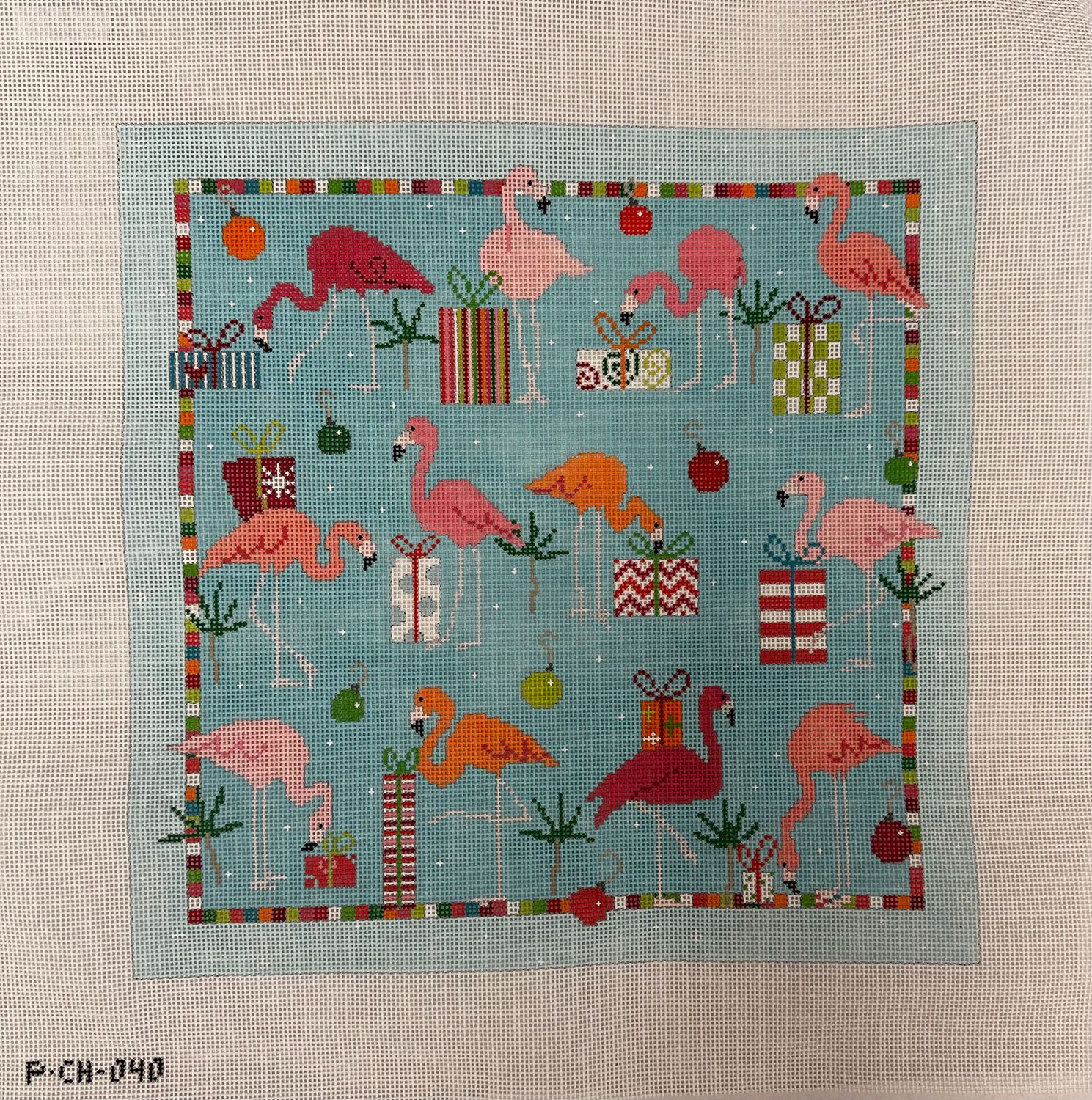 Flamingo Pillow  (Handpainted by Pippin)